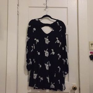Free People Embroidered L/S Swing Dress
